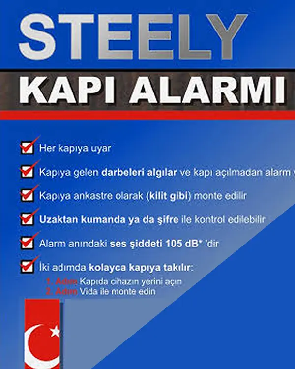 Desi Steely SR Şifreli ve Uzaktan Kumandalı Kapı Alarmı Görsel 3