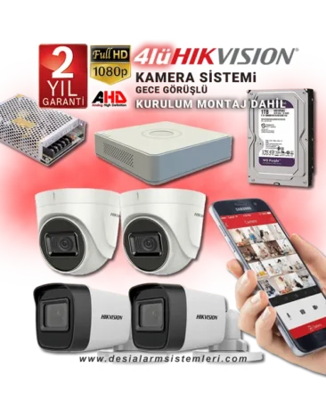 4lü Kamera Seti Hikvision