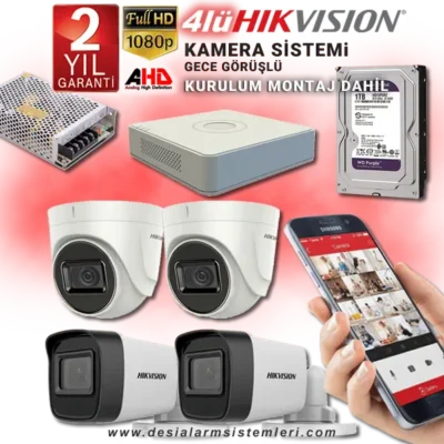 4lü Kamera Seti Hikvision