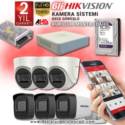 6lı Kamera Seti Hikvision