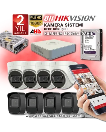 8li Kamera Seti Hikvision