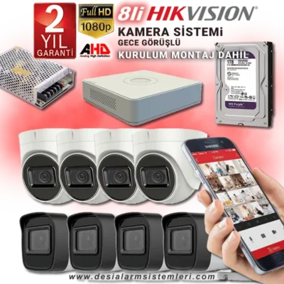 8li Kamera Seti Hikvision