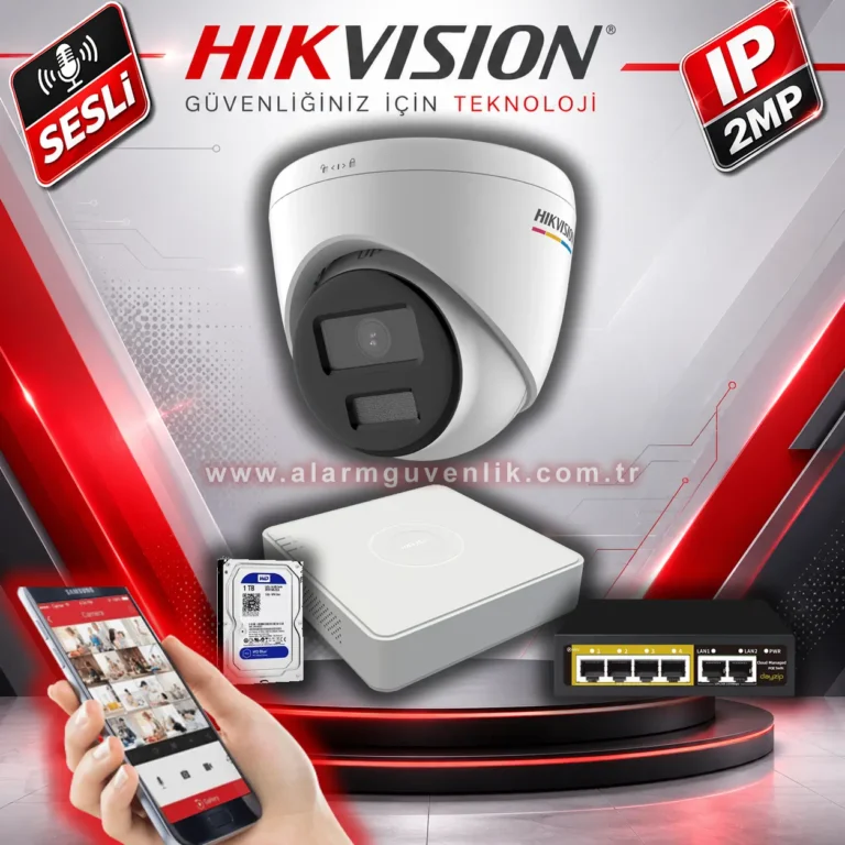 Hikvision IP 1 Kameralı Set (Sesli)